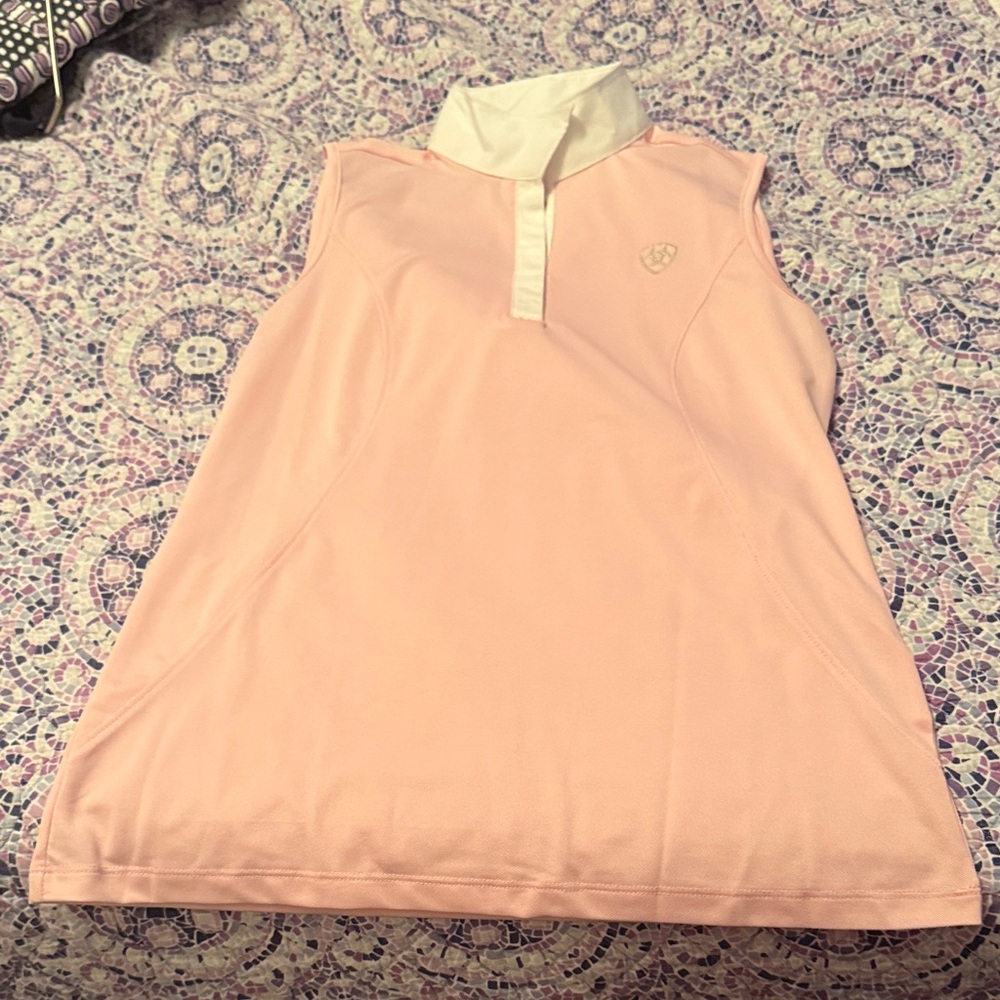 Pink Sleeveless Ariat Pro Polo Shirt